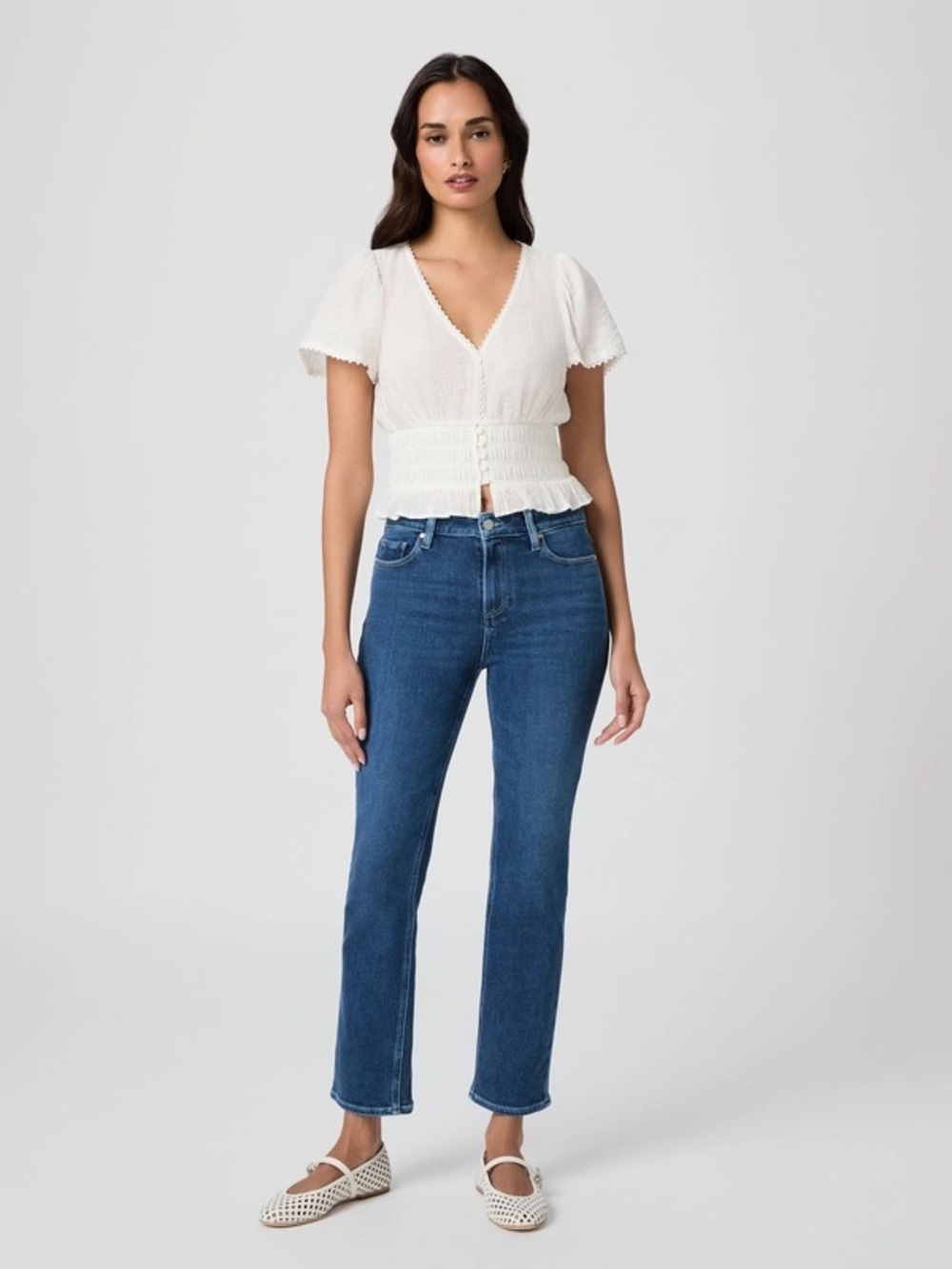 PAIGE| ‘Cindy’ High Rise Straight Leg Jeans